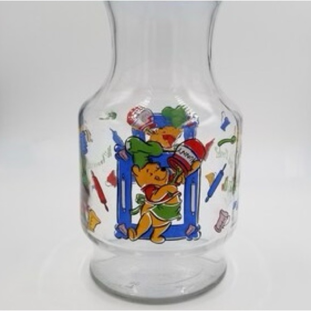 Vintage Disney Winnie the Pooh "What's Cooking Pooh? 
Glass Juice Carafe…